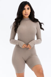 Ribbed Knit Romper