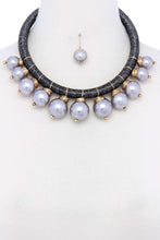 Pearl Metallic Thread Necklace And Earring Set